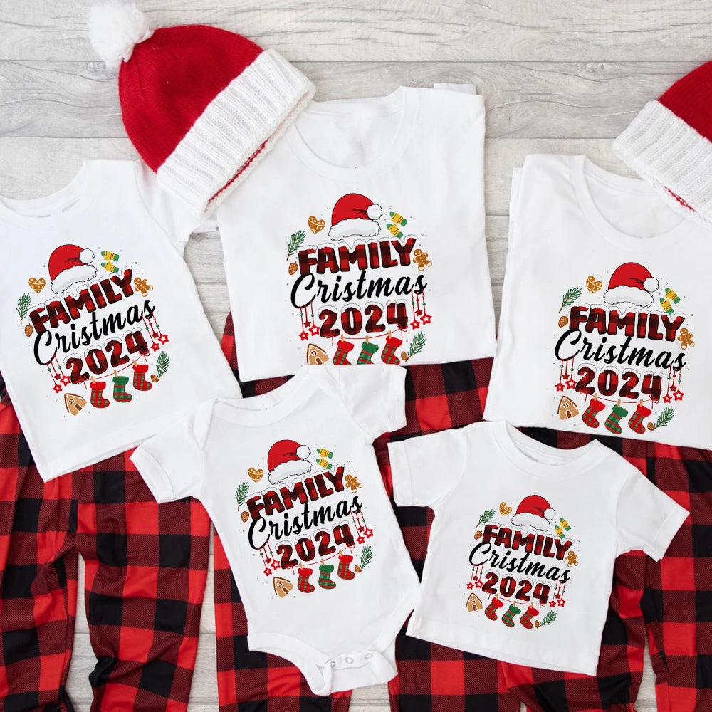 Family Christmas 2024 Print Shirts Family All Together Tshirt Xmas Pa